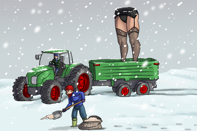 Transport (transportation) was the solution (solution) to moving the large suspenders (suspension) so a tractor (traction) was used, but they had to salt (saltation) the roads first.